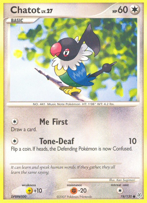 Chatot (74/130) [Diamond & Pearl: Base Set] | Dragon's Lair Comics and Fantasy Houston TX