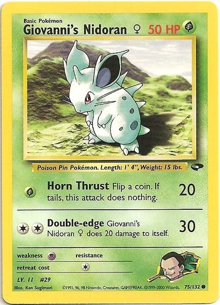 Giovanni's Nidoran (75/132) (Female) [Gym Challenge Unlimited] | Dragon's Lair Comics and Fantasy Houston TX