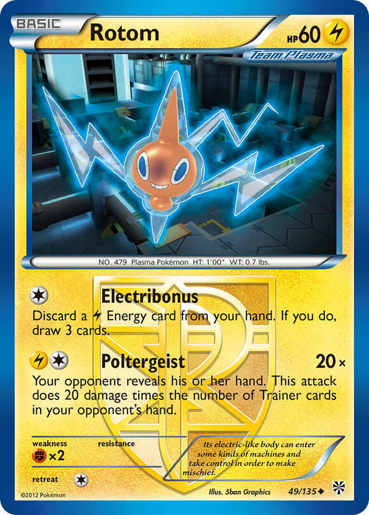 Rotom (49/135) [Black & White: Plasma Storm] | Dragon's Lair Comics and Fantasy Houston TX