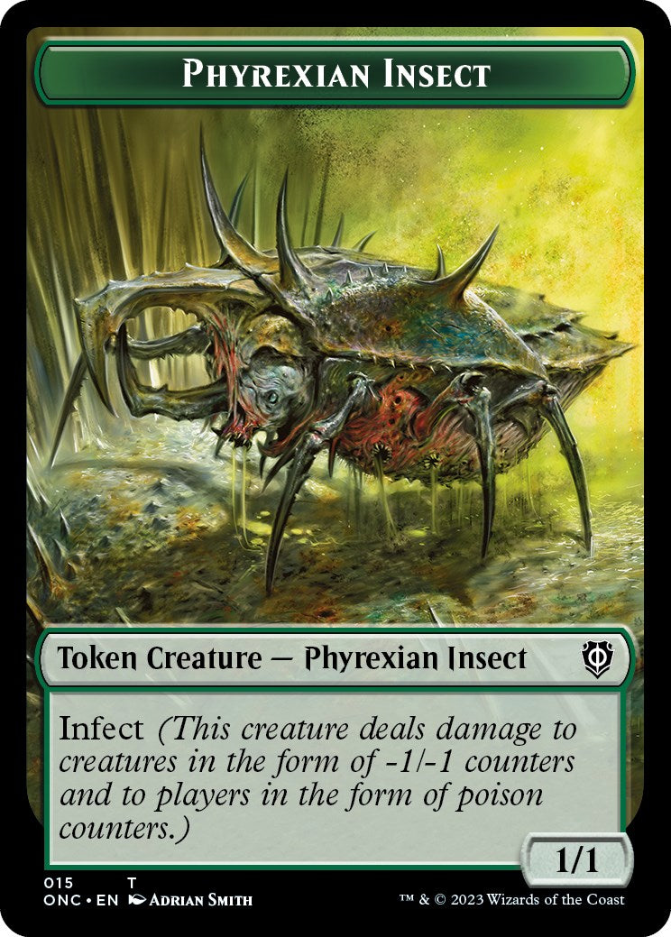 Phyrexian Wurm // Phyrexian Insect Double-Sided Token [Phyrexia: All Will Be One Commander Tokens] | Dragon's Lair Comics and Fantasy Houston TX