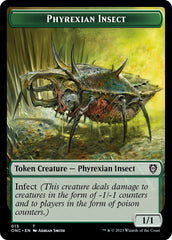 Phyrexian Wurm // Phyrexian Insect Double-Sided Token [Phyrexia: All Will Be One Commander Tokens] | Dragon's Lair Comics and Fantasy Houston TX