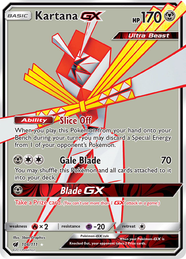 Kartana GX (106/111) [Sun & Moon: Crimson Invasion] | Dragon's Lair Comics and Fantasy Houston TX