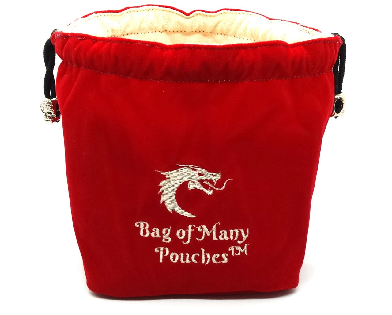 Old School Dice Bag of Many Pouches red | Dragon's Lair Comics and Fantasy Houston TX