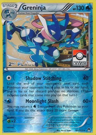 Greninja (40/122) (League Promo 2nd Place) [XY: BREAKpoint] | Dragon's Lair Comics and Fantasy Houston TX