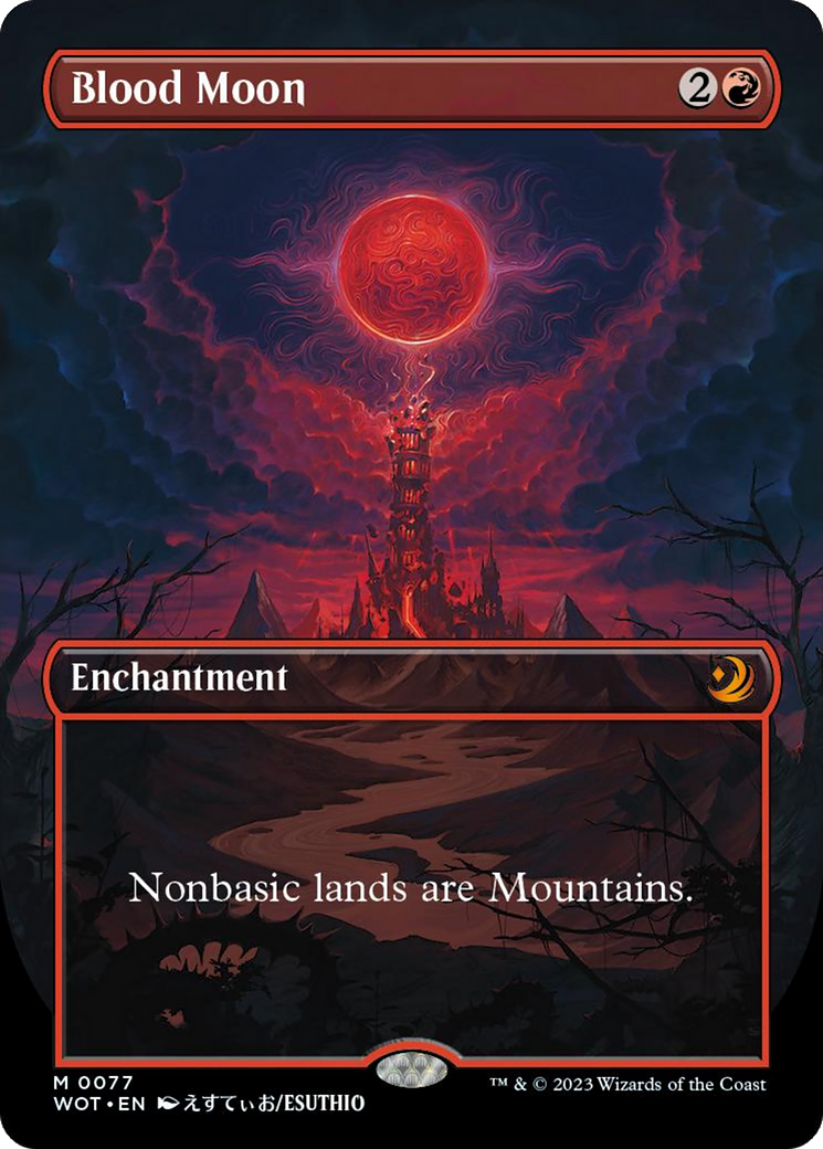 Blood Moon (Anime Borderless) [Wilds of Eldraine: Enchanting Tales] | Dragon's Lair Comics and Fantasy Houston TX