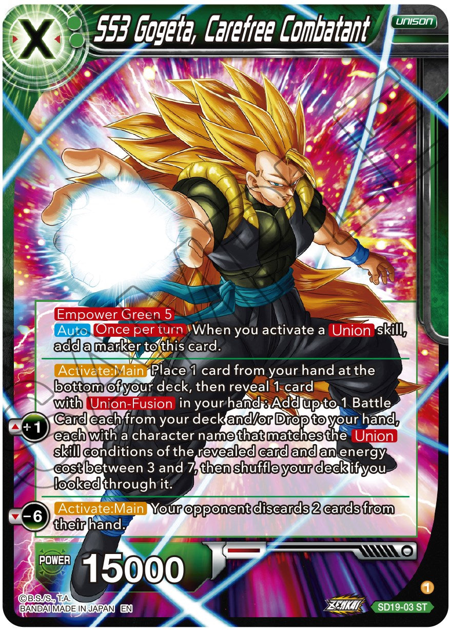 SS3 Gogeta, Carefree Combatant (SD19-03) [Dawn of the Z-Legends] | Dragon's Lair Comics and Fantasy Houston TX