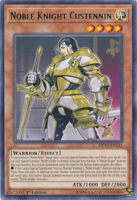Noble Knight Custennin [MP19-EN141] Rare | Dragon's Lair Comics and Fantasy Houston TX