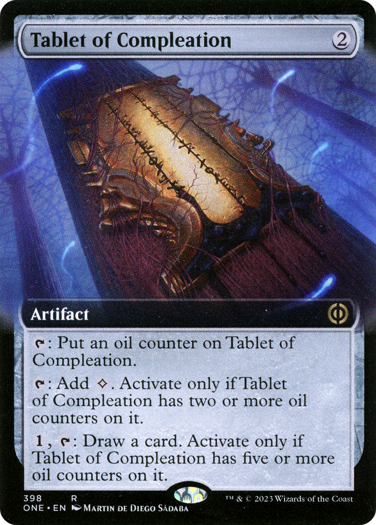 Tablet of Compleation (Extended Art) [Phyrexia: All Will Be One] | Dragon's Lair Comics and Fantasy Houston TX