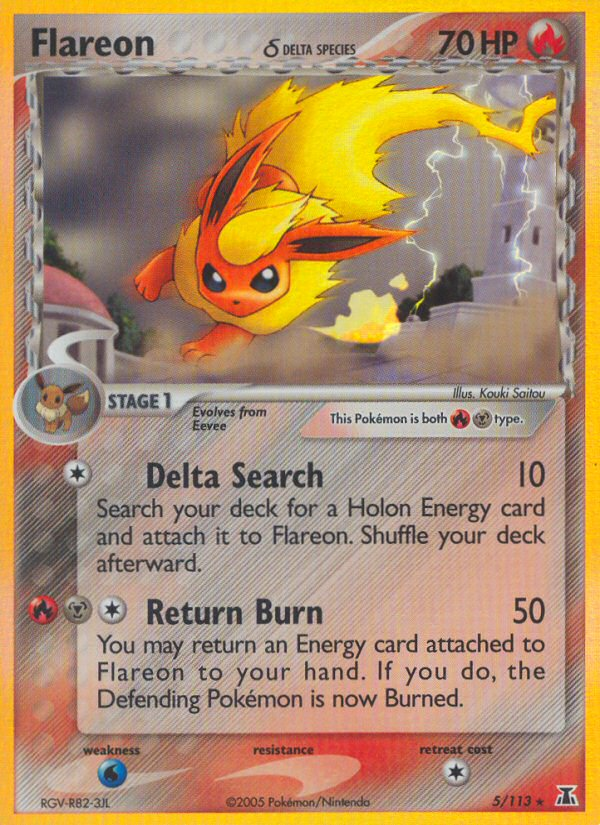 Flareon (5/113) (Delta Species) [EX: Delta Species] | Dragon's Lair Comics and Fantasy Houston TX