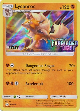 Lycanroc (SM118) (Staff Prerelease Promo) [Sun & Moon: Black Star Promos] | Dragon's Lair Comics and Fantasy Houston TX