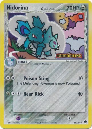 Nidorina (34/101) (Delta Species) (Stamped) [EX: Dragon Frontiers] | Dragon's Lair Comics and Fantasy Houston TX