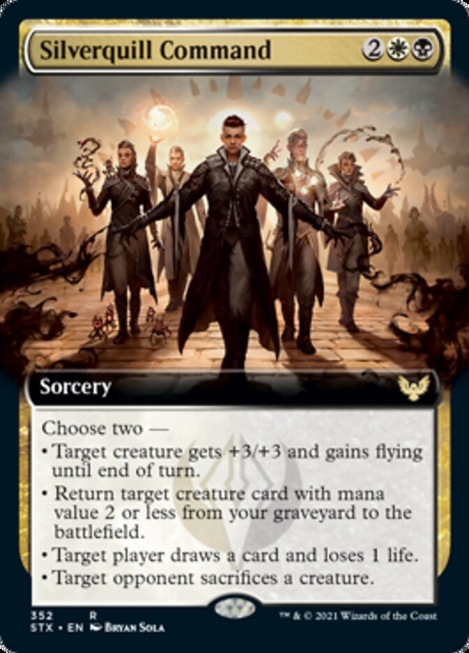 Silverquill Command (Extended Art) [Strixhaven: School of Mages] | Dragon's Lair Comics and Fantasy Houston TX