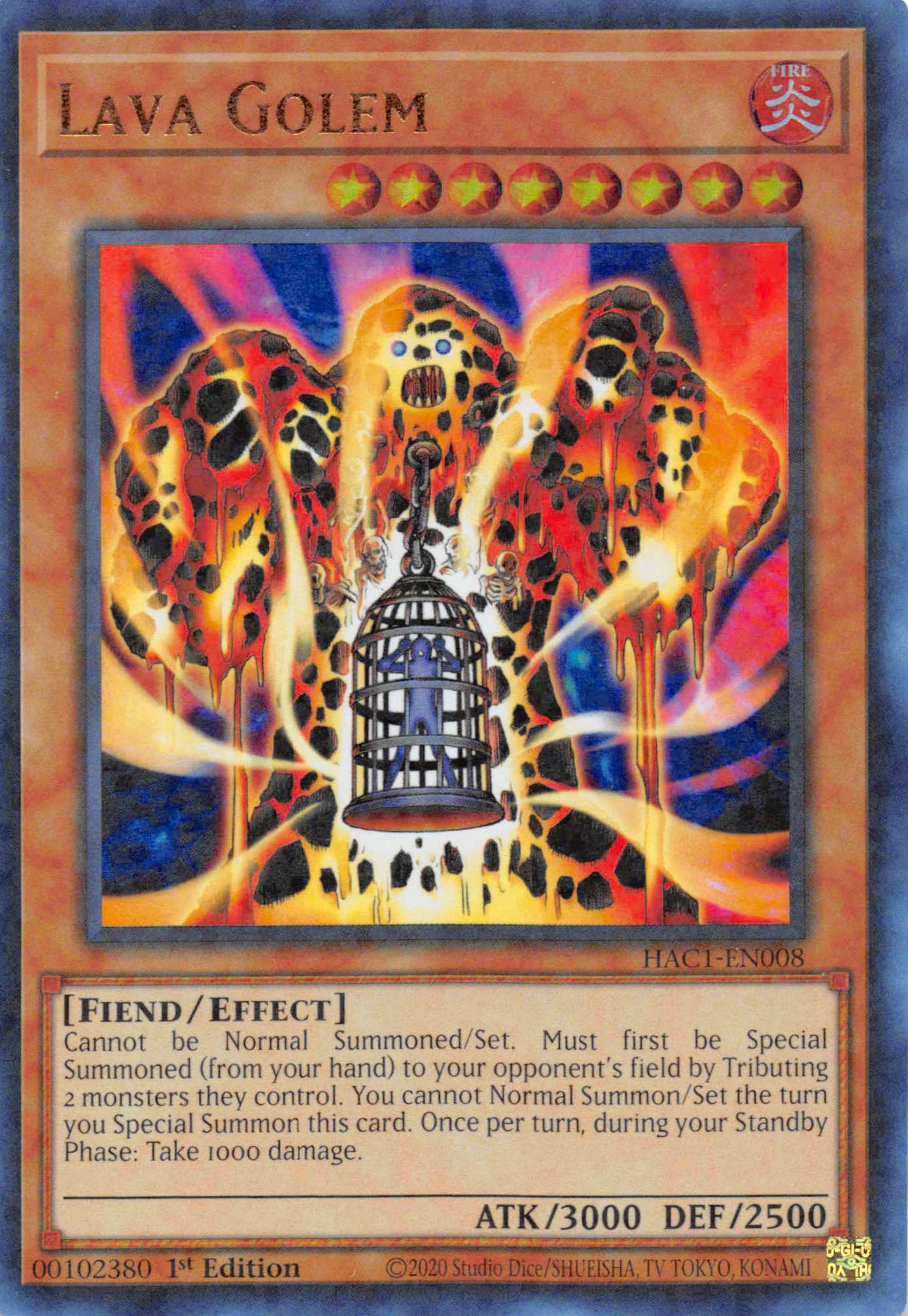 Lava Golem (Duel Terminal) [HAC1-EN008] Parallel Rare | Dragon's Lair Comics and Fantasy Houston TX