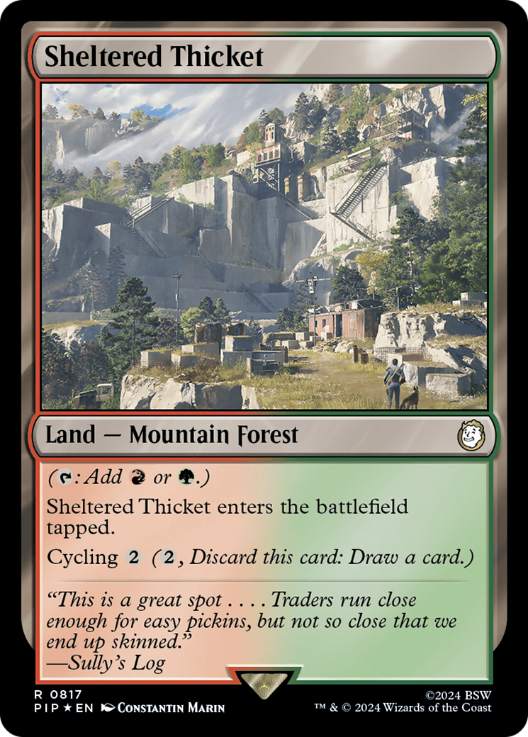 Sheltered Thicket (Surge Foil) [Fallout] | Dragon's Lair Comics and Fantasy Houston TX