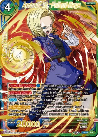 Android 18, Full of Rage (Gold Stamped) (P-172) [Mythic Booster] | Dragon's Lair Comics and Fantasy Houston TX