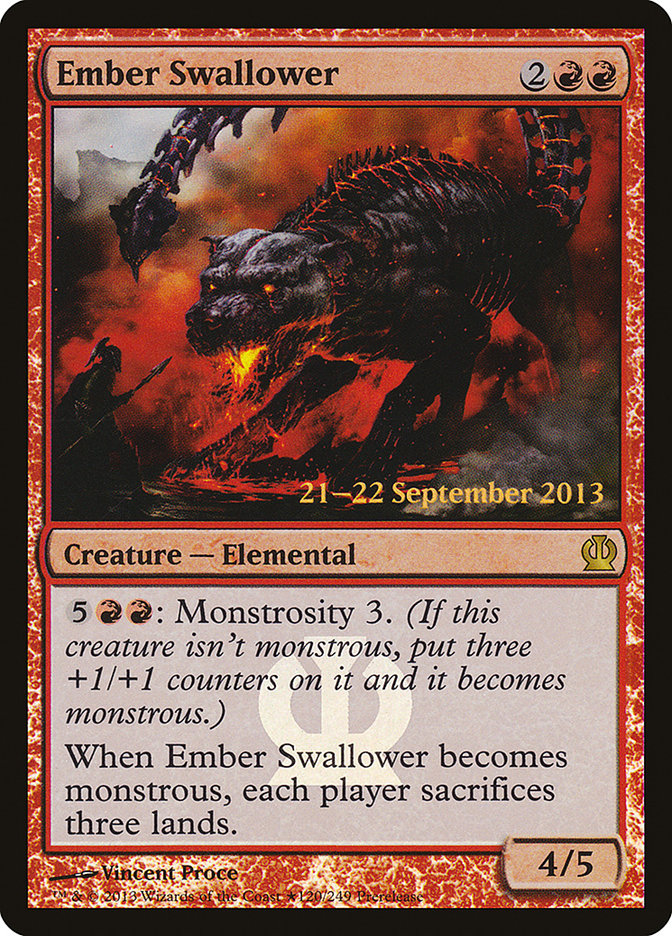 Ember Swallower [Theros Prerelease Promos] | Dragon's Lair Comics and Fantasy Houston TX