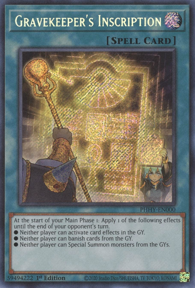 Gravekeeper's Inscription [PHHY-EN000] Secret Rare | Dragon's Lair Comics and Fantasy Houston TX
