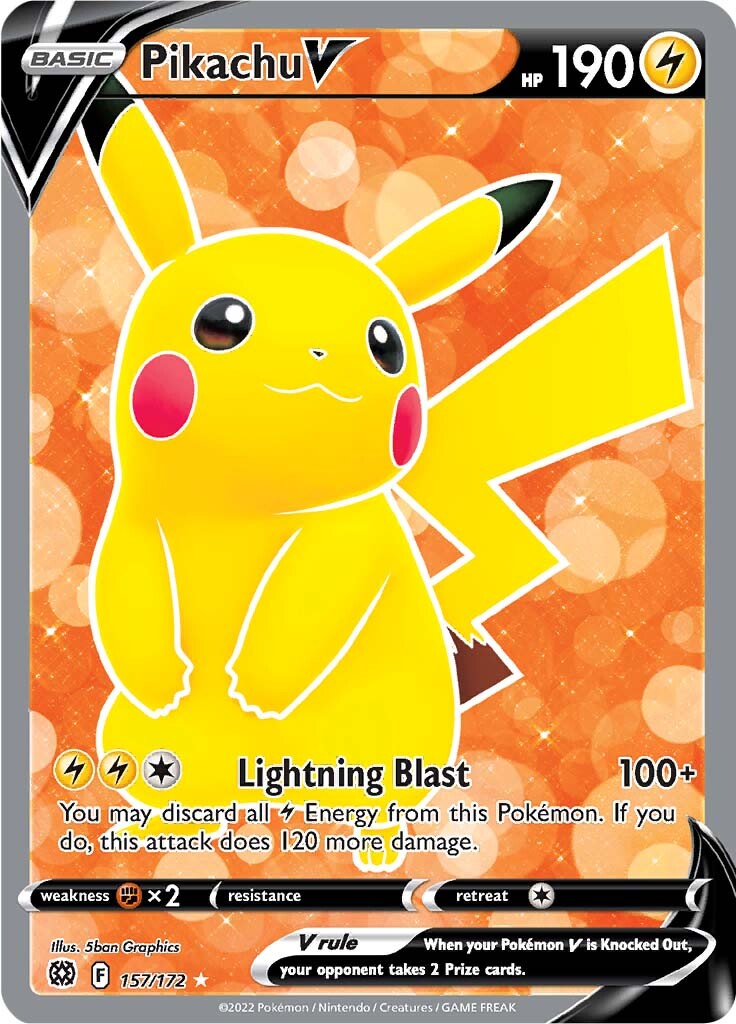Pikachu V (157/172) [Sword & Shield: Brilliant Stars] | Dragon's Lair Comics and Fantasy Houston TX