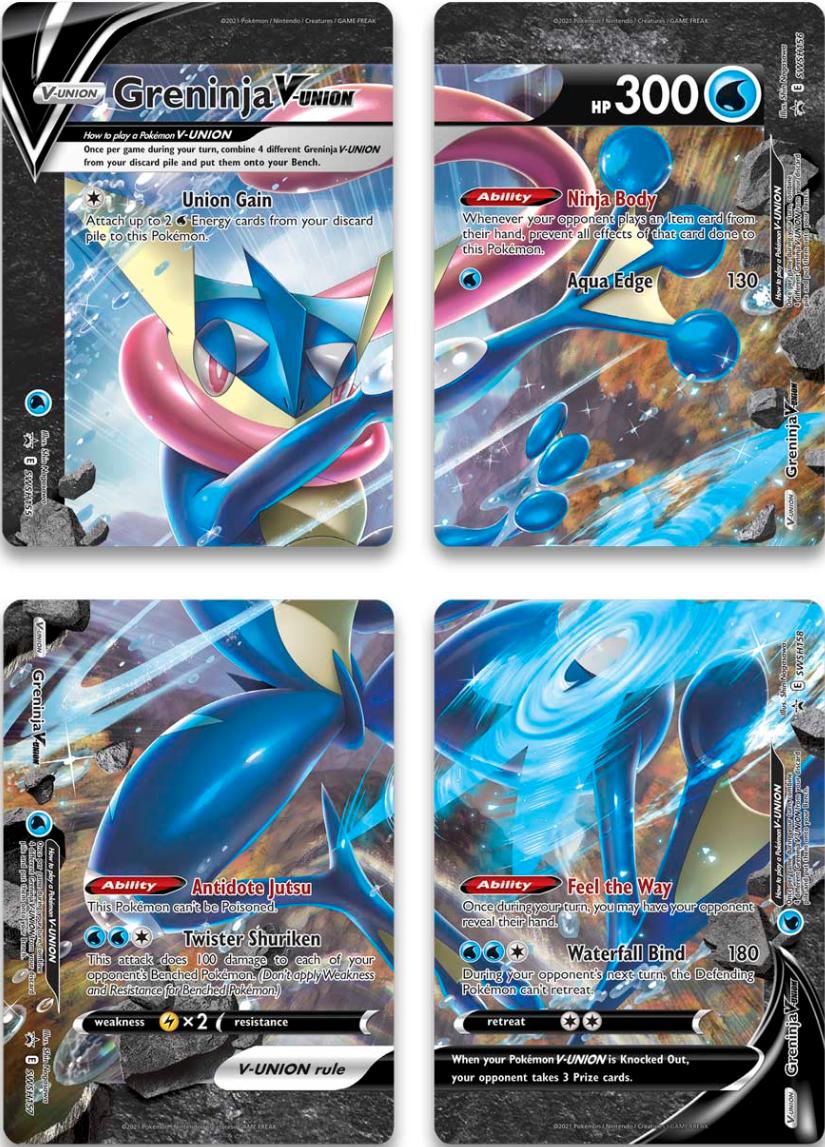 Greninja V-Union (Set of 4) [Sword & Shield: Black Star Promos] | Dragon's Lair Comics and Fantasy Houston TX