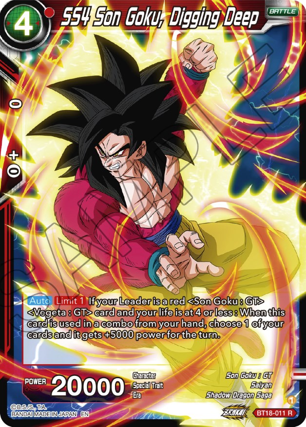 SS4 Son Goku, Digging Deep (BT18-011) [Dawn of the Z-Legends] | Dragon's Lair Comics and Fantasy Houston TX