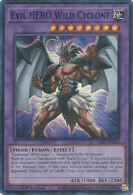 Evil HERO Wild Cyclone (Blue) [LDS3-EN030] Ultra Rare | Dragon's Lair Comics and Fantasy Houston TX