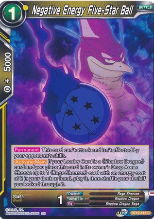 Negative Energy Five-Star Ball (BT12-116) [Vicious Rejuvenation] | Dragon's Lair Comics and Fantasy Houston TX