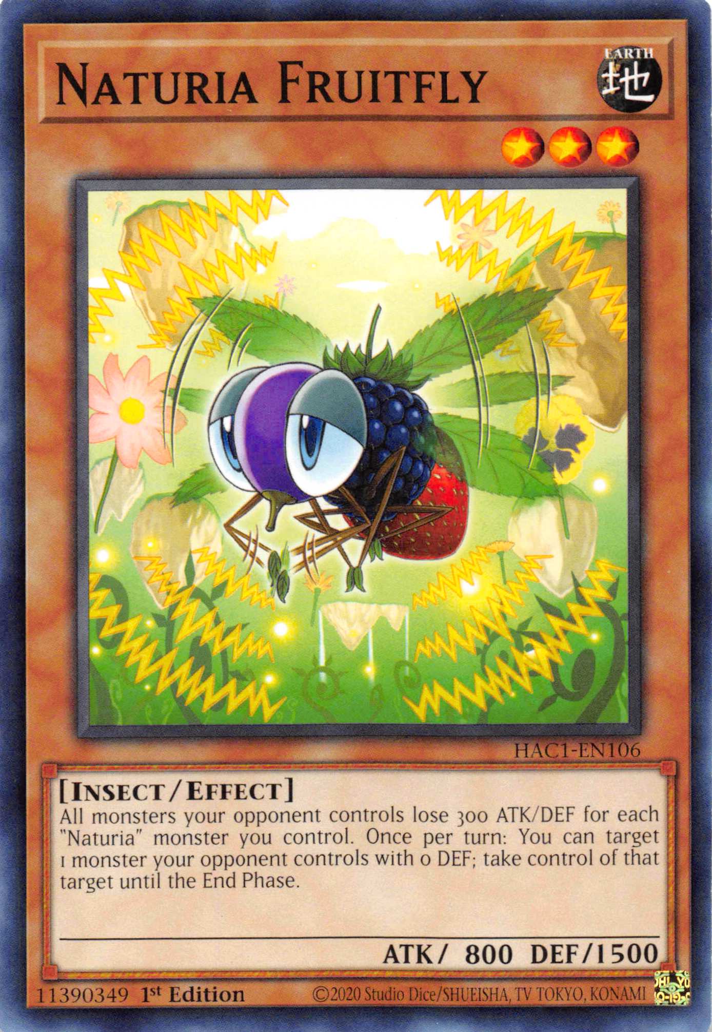 Naturia Fruitfly [HAC1-EN106] Common | Dragon's Lair Comics and Fantasy Houston TX