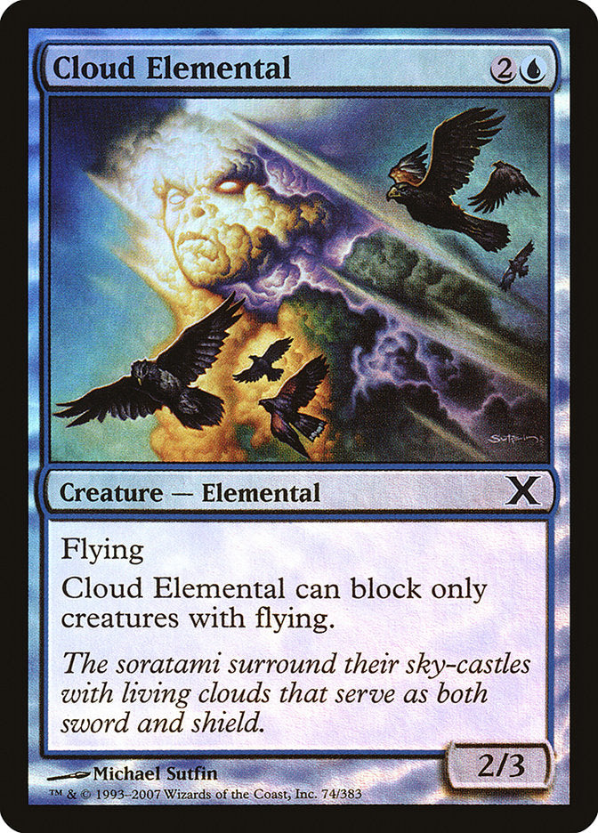 Cloud Elemental (Premium Foil) [Tenth Edition] | Dragon's Lair Comics and Fantasy Houston TX
