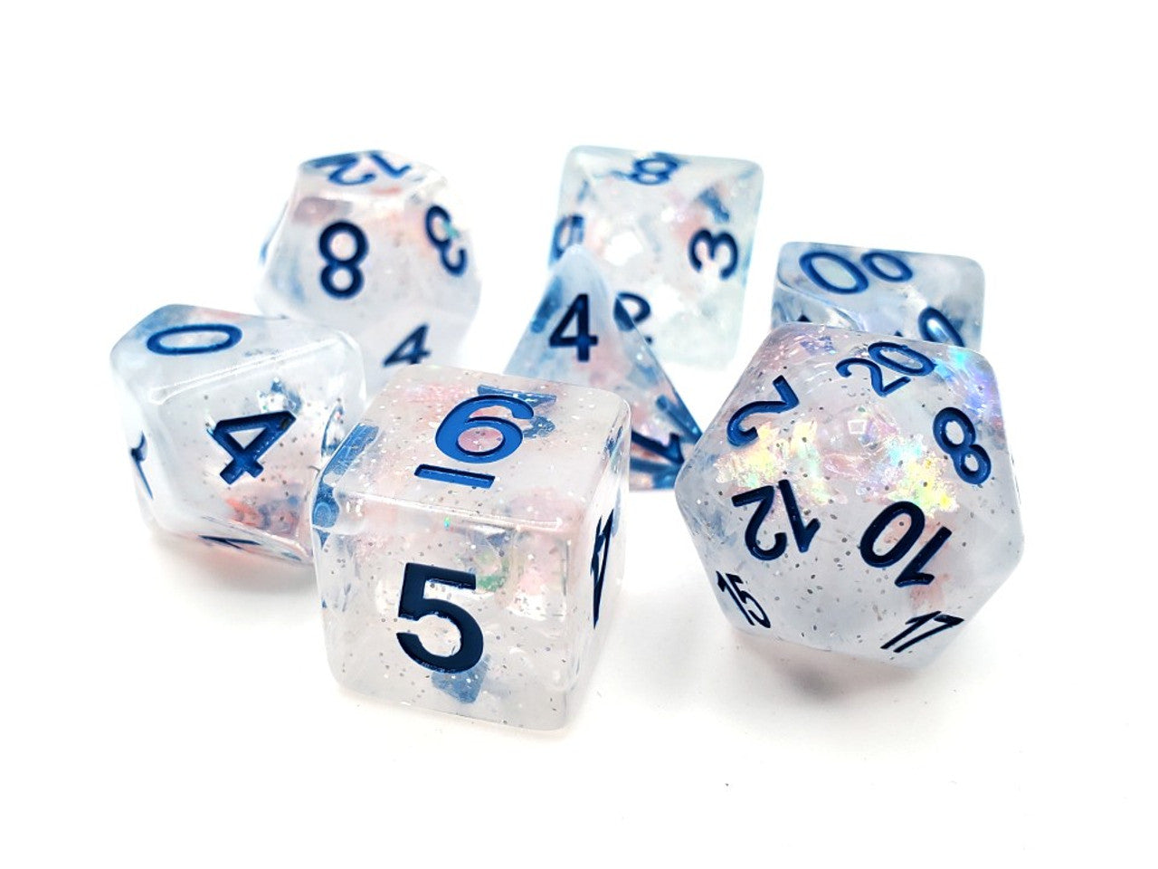 Old School Dice Infused - Snowy Day Poly 7 Set | Dragon's Lair Comics and Fantasy Houston TX