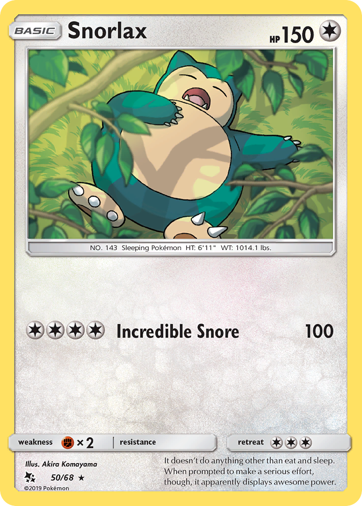 Snorlax (50/68) [Sun & Moon: Hidden Fates] | Dragon's Lair Comics and Fantasy Houston TX