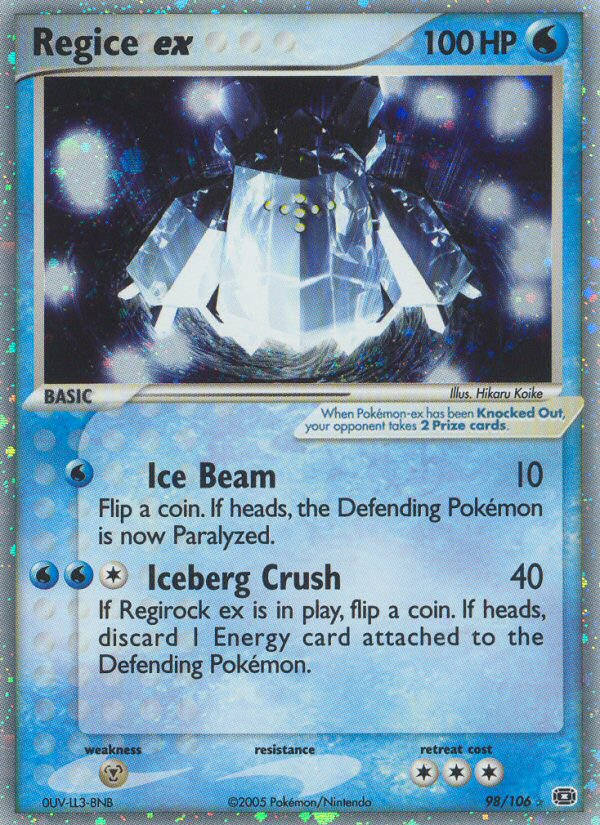 Regice ex (98/106) [EX: Emerald] | Dragon's Lair Comics and Fantasy Houston TX