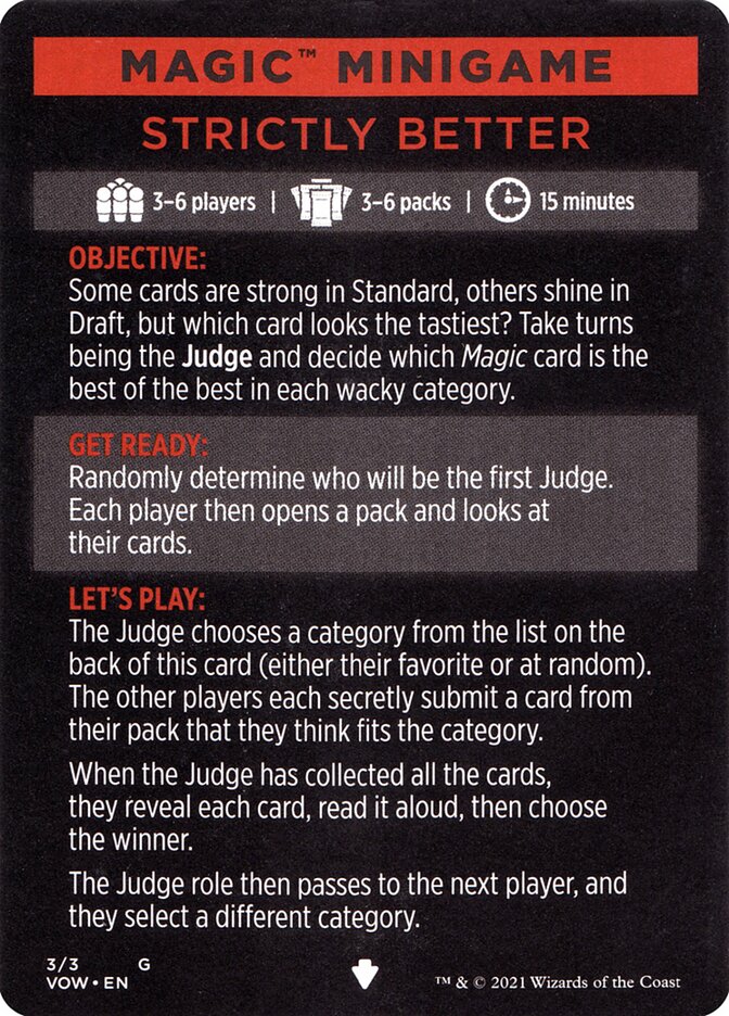 Strictly Better (Magic Minigame) [Innistrad: Crimson Vow Minigame] | Dragon's Lair Comics and Fantasy Houston TX