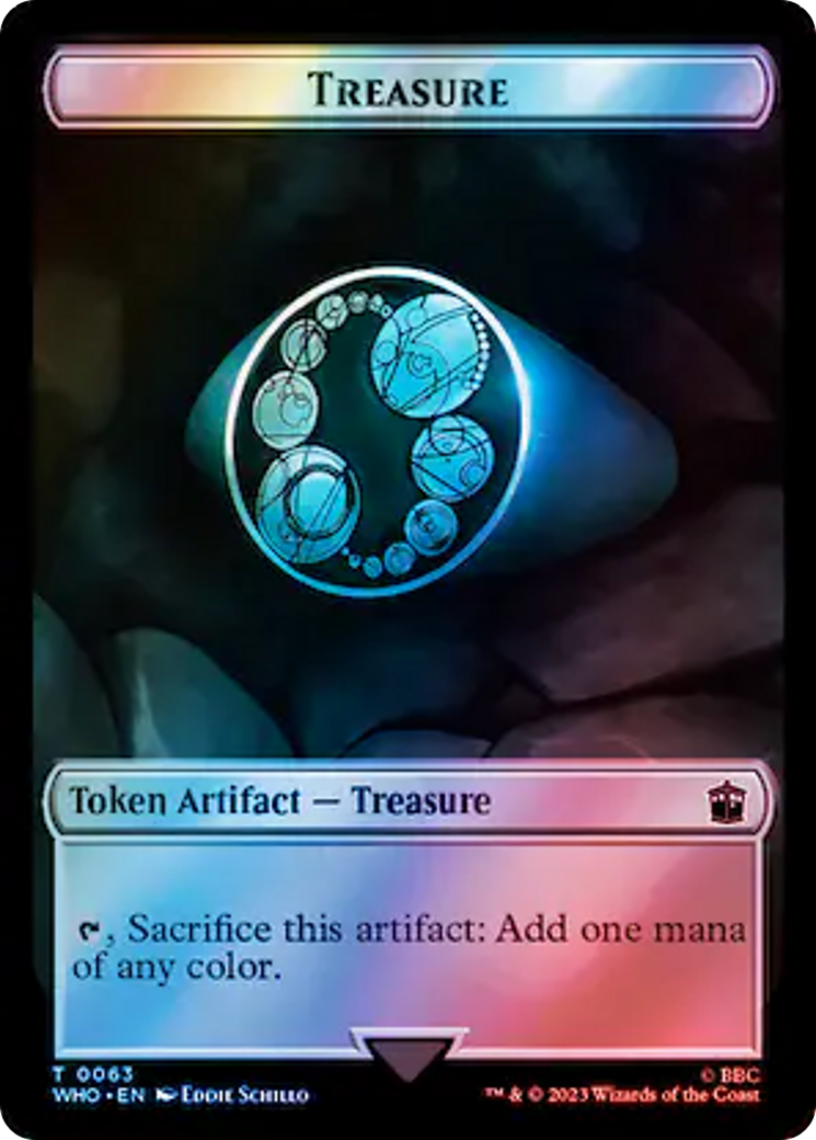 Human Noble // Treasure (0063) Double-Sided Token (Surge Foil) [Doctor Who Tokens] | Dragon's Lair Comics and Fantasy Houston TX