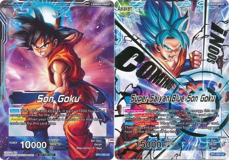 Son Goku // Super Saiyan Blue Son Goku (Hot Stamped) (BT1-030) [Promotion Cards] | Dragon's Lair Comics and Fantasy Houston TX