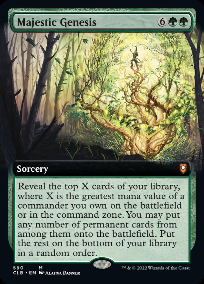 Majestic Genesis (Extended Art) [Commander Legends: Battle for Baldur's Gate] | Dragon's Lair Comics and Fantasy Houston TX