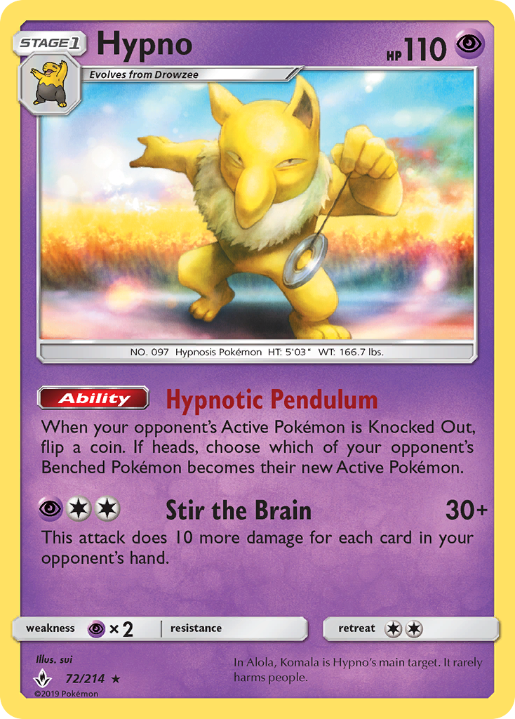 Hypno (72/214) [Sun & Moon: Unbroken Bonds] | Dragon's Lair Comics and Fantasy Houston TX