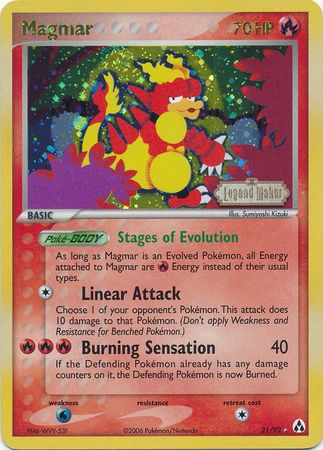 Magmar (21/92) (Stamped) [EX: Legend Maker] | Dragon's Lair Comics and Fantasy Houston TX