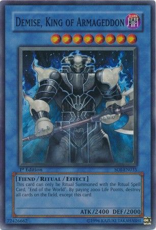 Demise, King of Armageddon [SOI-EN035] Super Rare | Dragon's Lair Comics and Fantasy Houston TX