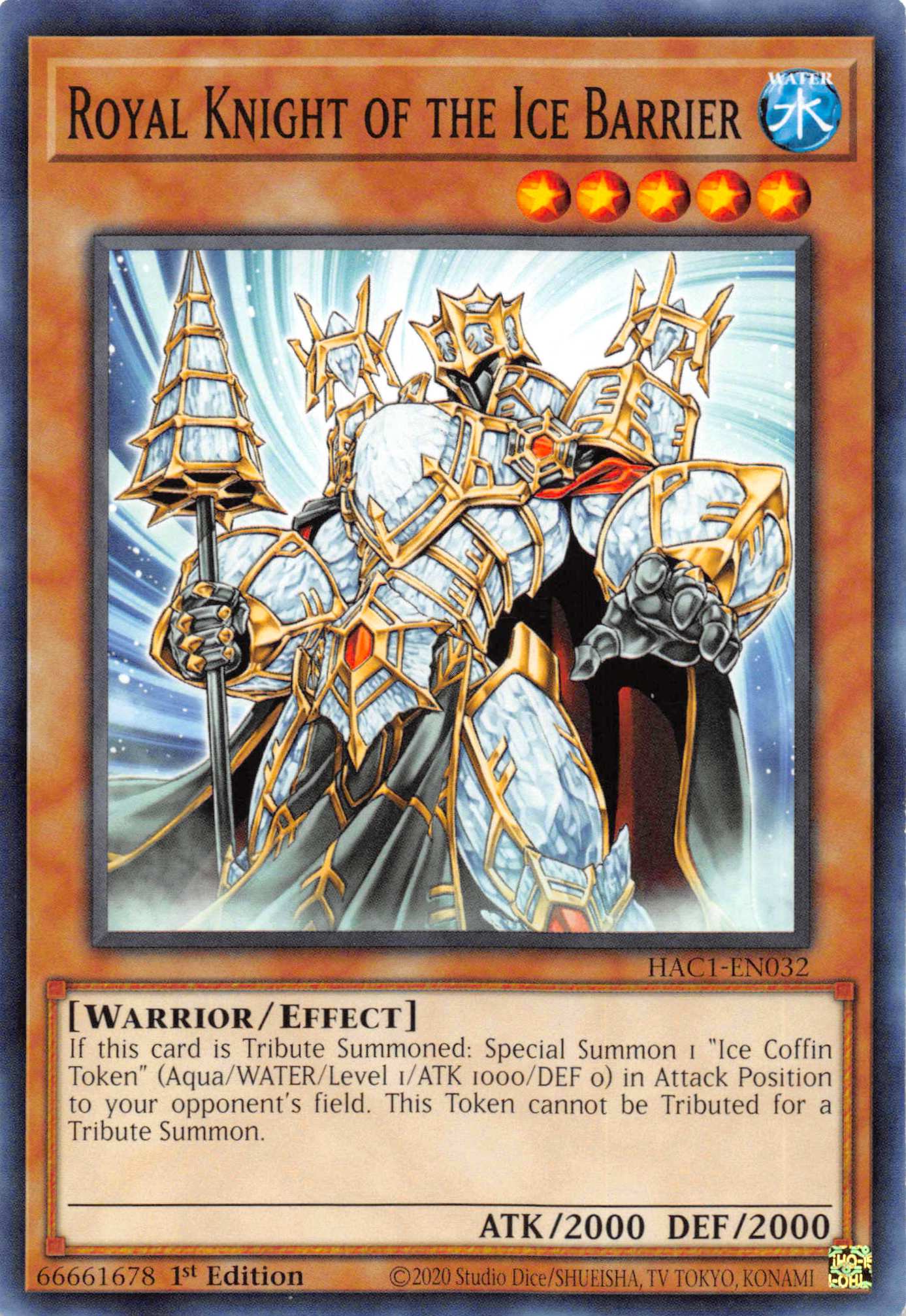 Royal Knight of the Ice Barrier (Duel Terminal) [HAC1-EN032] Parallel Rare | Dragon's Lair Comics and Fantasy Houston TX