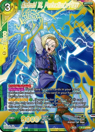 Android 18, Perfection's Prey (Gold Stamped) (P-210) [Mythic Booster] | Dragon's Lair Comics and Fantasy Houston TX