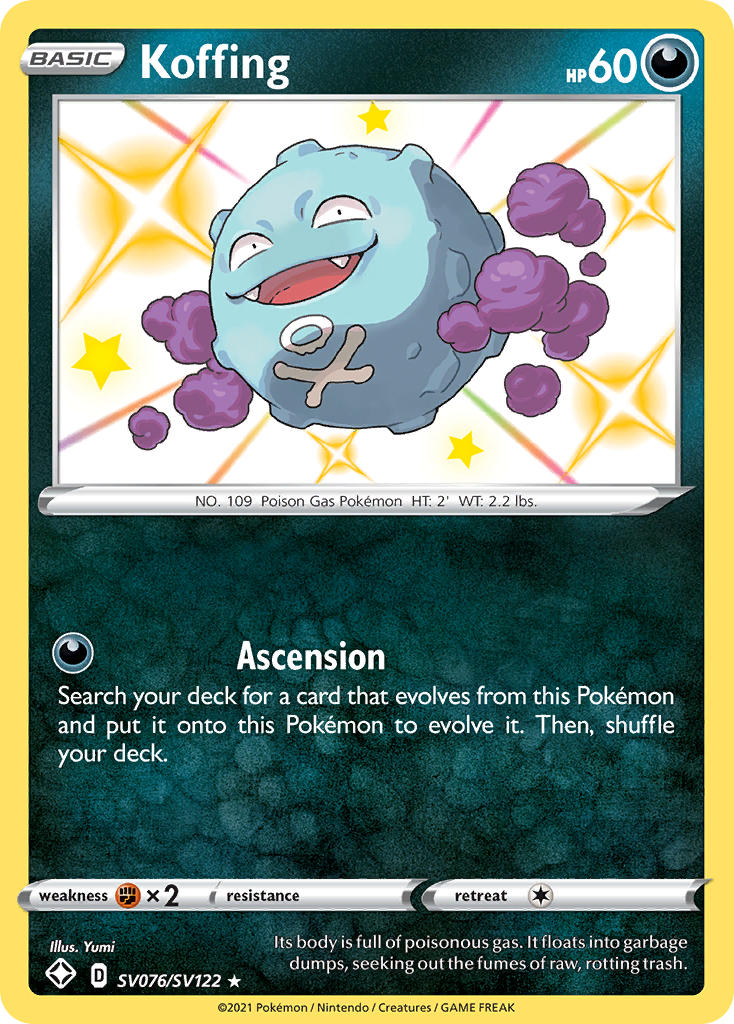 Koffing (SV076/SV122) [Sword & Shield: Shining Fates] | Dragon's Lair Comics and Fantasy Houston TX
