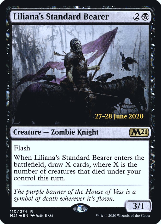 Liliana's Standard Bearer [Core Set 2021 Prerelease Promos] | Dragon's Lair Comics and Fantasy Houston TX