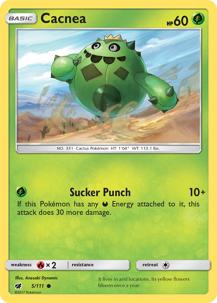Cacnea (5/111) [Sun & Moon: Crimson Invasion] | Dragon's Lair Comics and Fantasy Houston TX