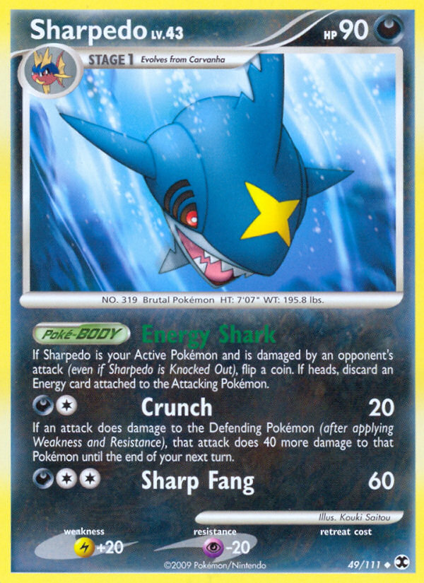 Sharpedo (49/111) [Platinum: Rising Rivals] | Dragon's Lair Comics and Fantasy Houston TX