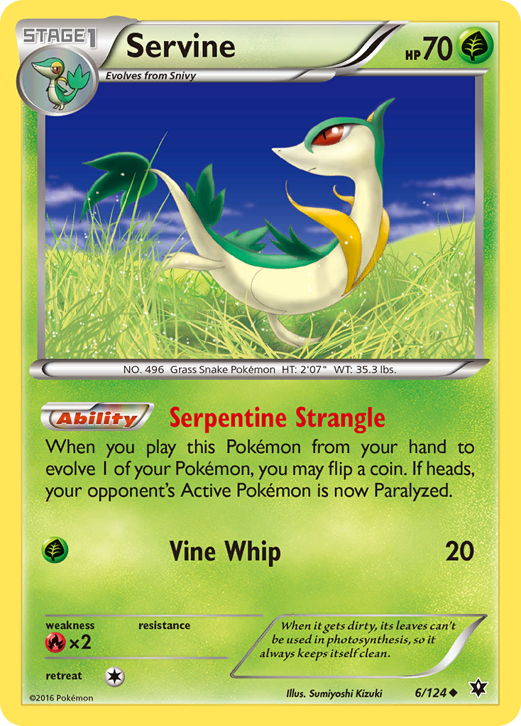 Servine (6/124) [XY: Fates Collide] | Dragon's Lair Comics and Fantasy Houston TX