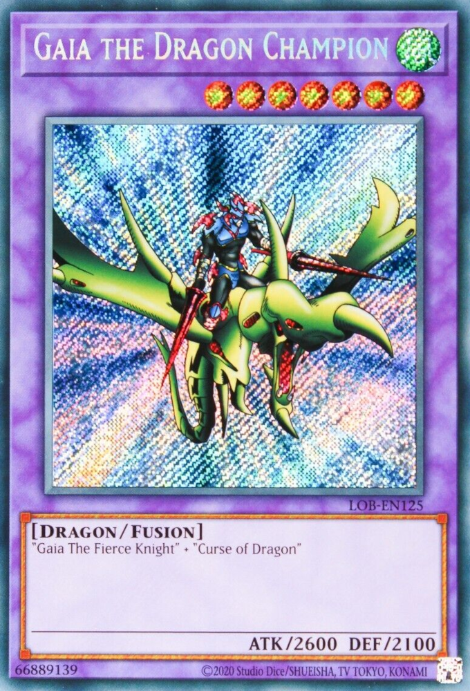 Gaia the Dragon Champion (25th Anniversary) [LOB-EN125] Secret Rare | Dragon's Lair Comics and Fantasy Houston TX