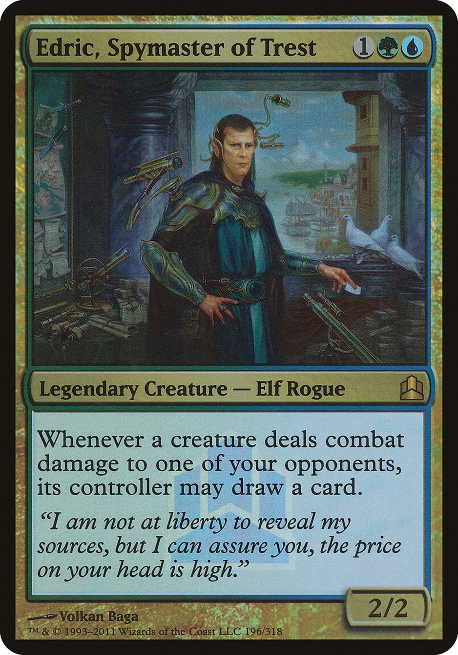 Edric, Spymaster of Trest (Launch) (Oversized) [Commander 2011 Oversized] | Dragon's Lair Comics and Fantasy Houston TX