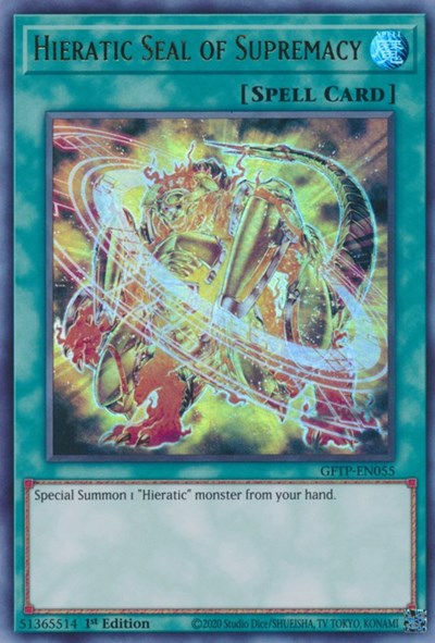 Hieratic Seal of Supremacy [GFTP-EN055] Ultra Rare | Dragon's Lair Comics and Fantasy Houston TX