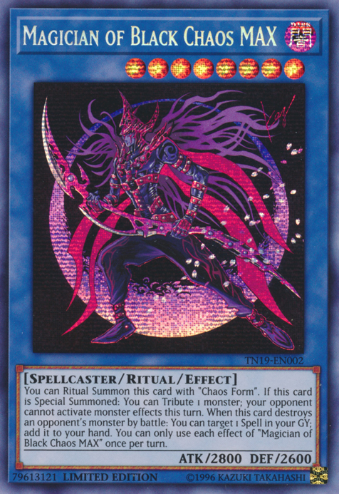 Magician of Black Chaos MAX [TN19-EN002] Prismatic Secret Rare | Dragon's Lair Comics and Fantasy Houston TX