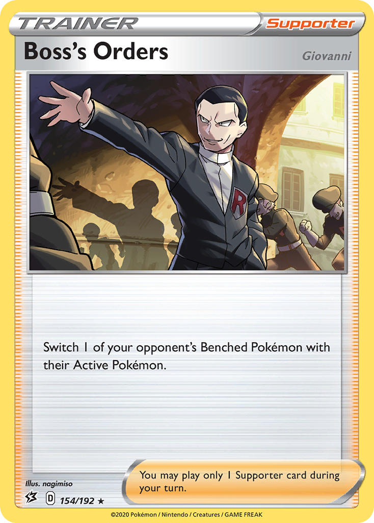 Boss's Orders (154/192) (Giovanni) (Theme Deck Exclusive) [Sword & Shield: Rebel Clash] | Dragon's Lair Comics and Fantasy Houston TX